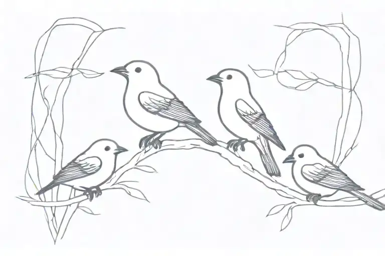 3 little birds tattoo design idea