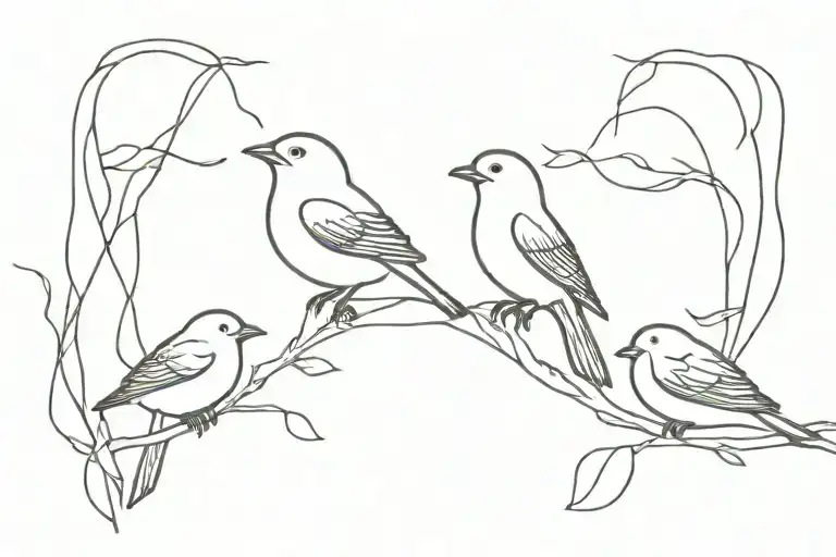 3 little birds tattoo design idea