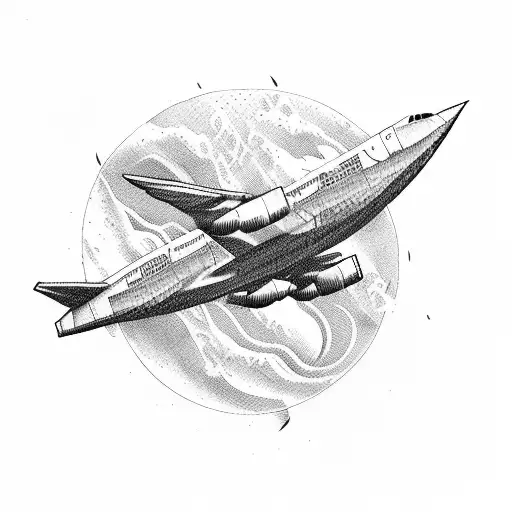 airplane with aircraft tattoo design idea
