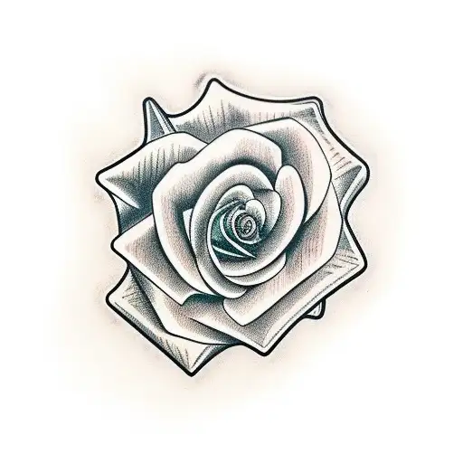 rose, circle, heartbeat tattoo design idea