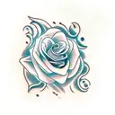 rose, circle, heartbeat tattoo design idea