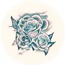 rose, circle, heartbeat tattoo design idea