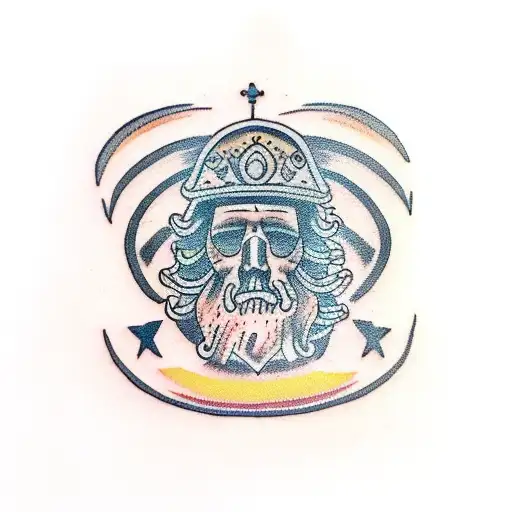 Stonehenge with crown tattoo design idea