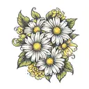 gerberer daisy flower tattoo design idea