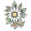 gerberer daisy flower tattoo design idea