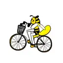 cute bee riding a bicycle  tattoo design idea