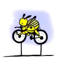 cute bee riding a bicycle  tattoo design idea