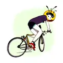 cute bee riding a bicycle  tattoo design idea
