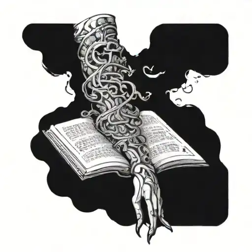 The location of the tattoo is the forearm, the elements that will make up the tattoo are the Bible open at verse Exodus 20:12 tattoo design idea