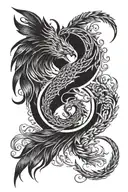 Ouroboros and phoenix semicolon tattoo design tattoo design idea
