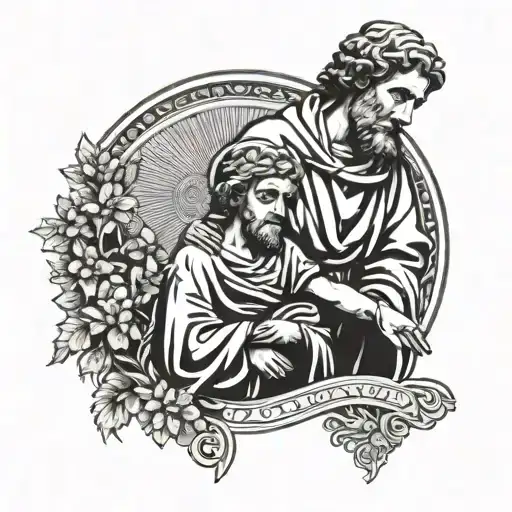 saint joseph memorial father son tattoo tattoo design idea