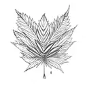 Marijuana leaf transformed into a powerful female figure tattoo design idea