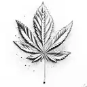 Marijuana leaf transformed into a powerful female figure tattoo design idea