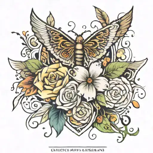 A design that combines both names Giordano and Blessed in a creative way, perhaps intertwining or overlapping them tattoo design idea