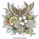 A design that combines both names Giordano and Blessed in a creative way, perhaps intertwining or overlapping them tattoo design idea