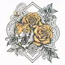 A design that combines both names Giordano and Blessed in a creative way, perhaps intertwining or overlapping them tattoo design idea