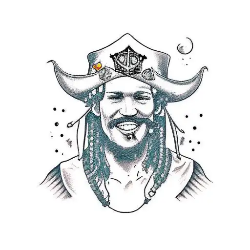 Davi Jones from caribean piratas with him ship irish  tattoo design idea