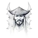 Davi Jones from caribean piratas with him ship irish  tattoo design idea