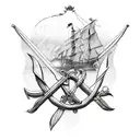 Davi Jones from caribean piratas with him ship irish  tattoo design idea