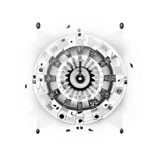 drums with rose circles hypnotise casino trains delusion tattoo design idea