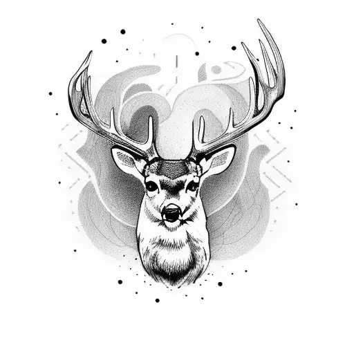  hunting deer tattoo design idea