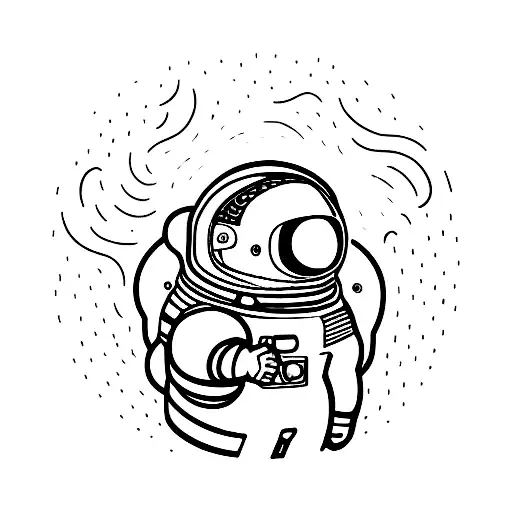 spaceman tattoo design idea