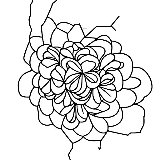 A delicate flower growing out of a shattered glass, symbolizing resilience and healing tattoo design idea