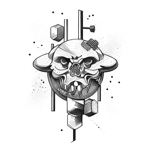 Barbell and Dumbbell tattoo design idea