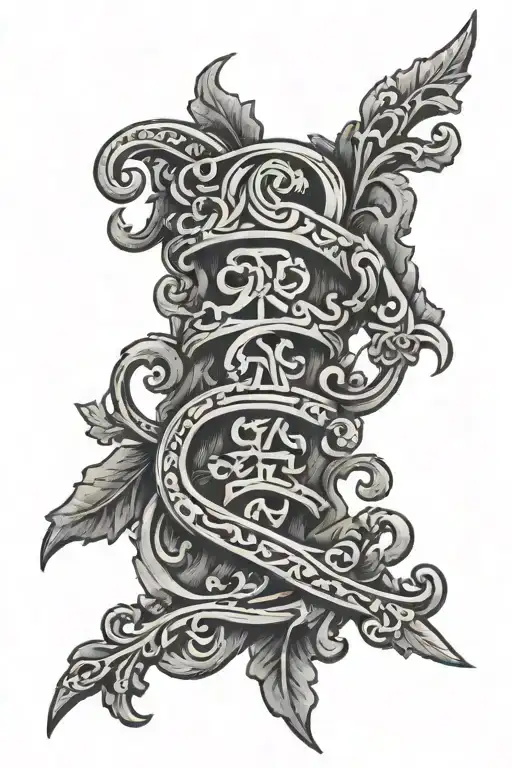 a old Ukrainian writing Cossacks  tattoo design idea