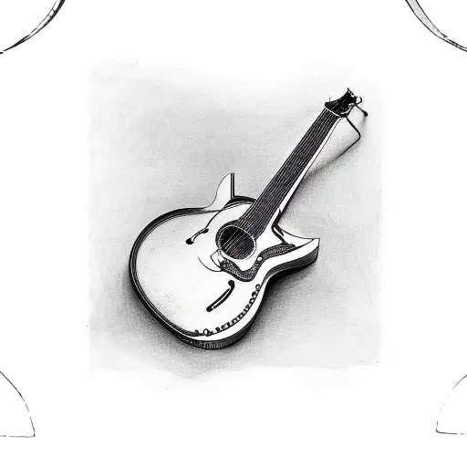 guitar composed of the letter V for the body and the letter G for the headstock tattoo design idea
