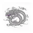 green dragon with purple eyes tattoo design idea