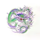 green dragon with purple eyes tattoo design idea