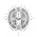 germanic pagan warrior runes tattoo design idea