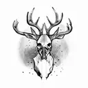 deer skull with turkey spurs tattoo design idea