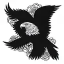 Eagle and Peonies And Snake tattoo design idea