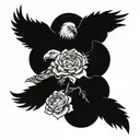 Eagle and Peonies And Snake tattoo design idea