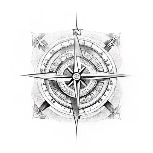 Norse wayfinder compass tattoo design idea