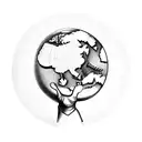 A hand attached to a globe by strings tattoo design idea