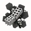 dominos scattered throughout reflecting skull inside tattoo design idea