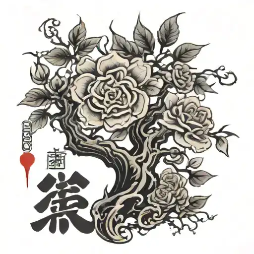 I like the color red, fire, roses, oak trees, japanese characters and tattoos, botanical tattoos, I am Lebanese tattoo design idea
