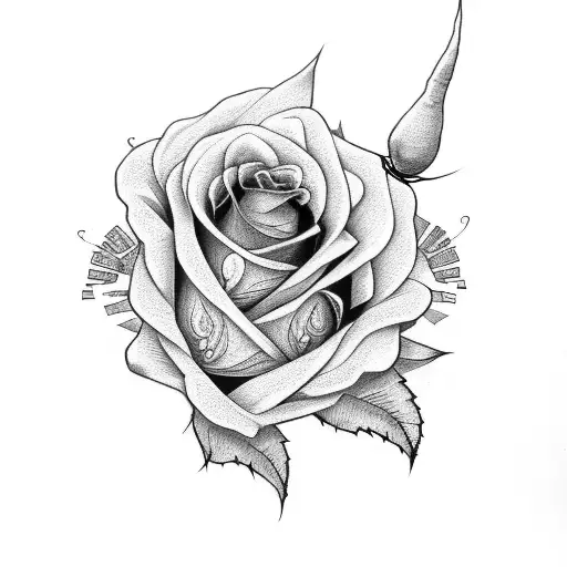 Full sleeve bull and roses tattoo design idea