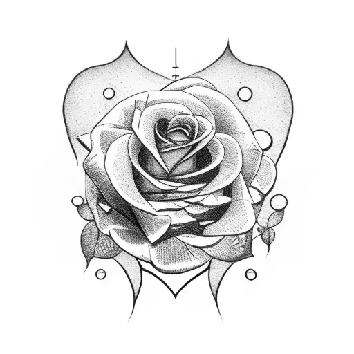 Rectangle shaped tattoo of a rose tattoo design idea