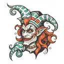 dark Thieme jester tattoo design idea