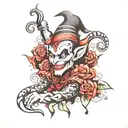dark Thieme jester tattoo design idea