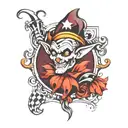 dark Thieme jester tattoo design idea