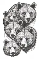 three bear faces tattoo design idea