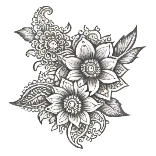floral henna hand tattoo design tattoo design idea