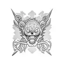 one piece with coding implemented  its size sould be a sleeve  tattoo design idea