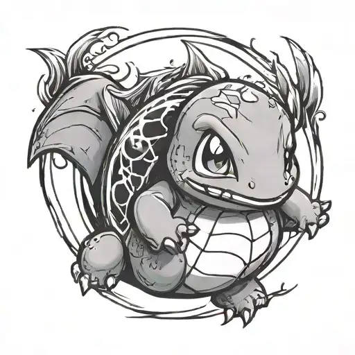 charmander on a pokeball  tattoo design idea