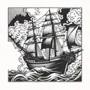 ship burning   tattoo design idea